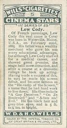 1928 Wills's Cinema Stars (1st Series) #5 Lew Cody Back