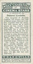 1928 Wills's Cinema Stars (1st Series) #7 Dolores Costello Back