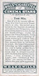 1928 Wills's Cinema Stars (1st Series) #17 Tom Mix Back