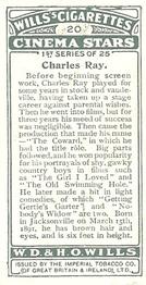 1928 Wills's Cinema Stars (1st Series) #20 Charles Ray Back