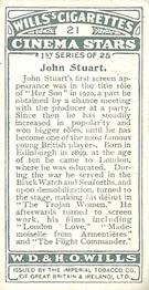 1928 Wills's Cinema Stars (1st Series) #21 John Stuart Back