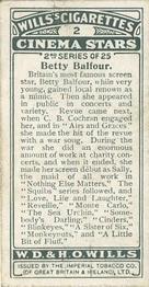 1928 Wills's Cinema Stars (2nd Series) #2 Betty Balfour Back
