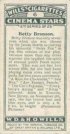 1928 Wills's Cinema Stars (2nd Series) #6 Betty Bronson Back