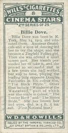 1928 Wills's Cinema Stars (2nd Series) #8 Billie Dove Back