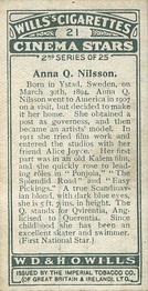 1928 Wills's Cinema Stars (2nd Series) #21 Anna Nilsson Back