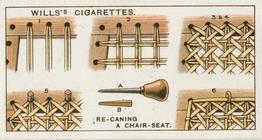 1930 Wills's Household Hints (2nd Series) #7 Re-caning a Chair Seat Front