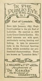 1930 J. Millhoff In the Public Eye #7 Lord Lonsdale Back