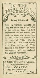 1930 J. Millhoff In the Public Eye #10 Mary Pickford Back