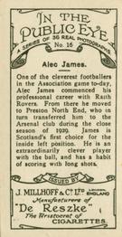 1930 J. Millhoff In the Public Eye #16 Alec James Back