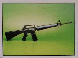 1986 Panini Daring Men & Modern Machines #7 The M-16 rifle 1 Front