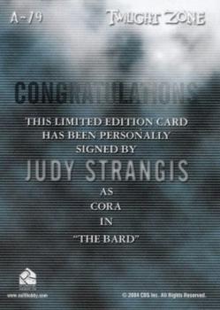 2005 Rittenhouse Twilight Zone Science and Superstition Series 4 - Autographs #A-79 Judy Strangis Back