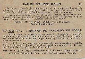 1955 Parkhurst Fido (V339-4) #41 English Springer Spaniel Back