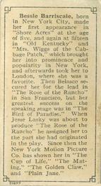 1916 Imperial Tobacco Movie Stars (C93) #NNO Bessie Barriscale Back
