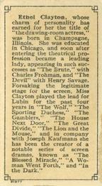 1916 Imperial Tobacco Movie Stars (C93) #NNO Ethel Clayton Back