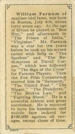 1916 Imperial Tobacco Movie Stars (C93) #NNO William Farnum Back