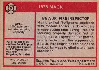 1983 K.F. Byrnes Ent. - Support Your Local Fire Department #9 1978 Mack Back