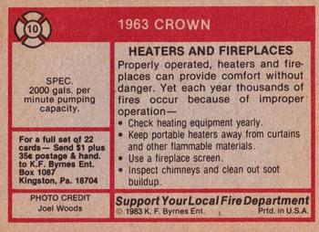 1983 K.F. Byrnes Ent. - Support Your Local Fire Department #10 1963 Crown Back