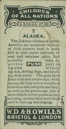 1924 Wills's Children of All Nations #2 Alaska Back