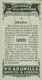 1924 Wills's Children of All Nations #3 Arabia Back