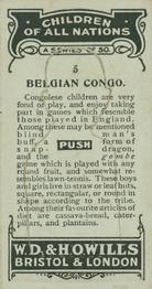 1924 Wills's Children of All Nations #5 Belgian Congo Back