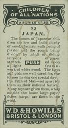 1924 Wills's Children of All Nations #23 Japan Back