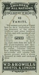 1924 Wills's Children of All Nations #45 Tahiti Back
