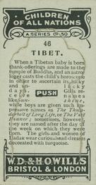 1924 Wills's Children of All Nations #46 Tibet Back
