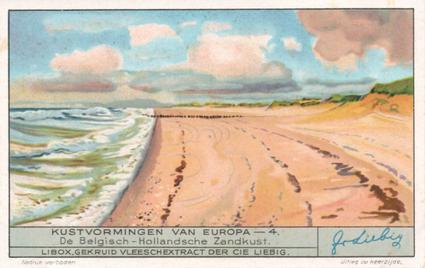1936 Liebig Kustvormingen van Europa (The Coast of Europe) (Dutch Text) (F1330, S1316) #4 De Belgisch-Hollandsche Zandkust Front