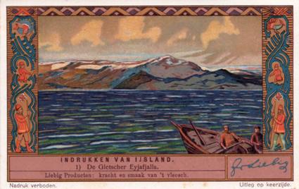1934 Liebig Indrukken van Ijsland (Iceland) (Dutch Text) (F1294, S1295) #1 De Gletscher Eyjafjalla Front