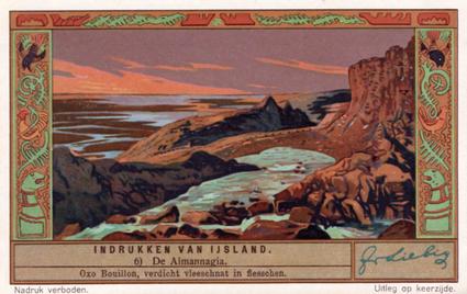 1934 Liebig Indrukken van Ijsland (Iceland) (Dutch Text) (F1294, S1295) #6 De Almannagia Front