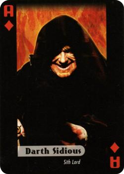 2007 Star Wars Fan Club Star Wars Heroes and Villains Playing Cards #A♦ Darth Sidious Front