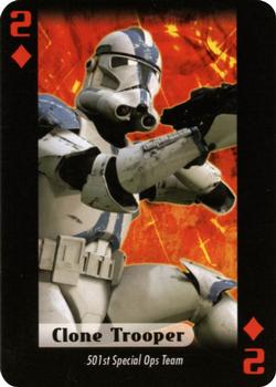 2007 Star Wars Fan Club Star Wars Heroes and Villains Playing Cards #2♦ Clone Trooper Front