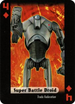 2007 Star Wars Fan Club Star Wars Heroes and Villains Playing Cards #4♦ Super Battle Droid Front