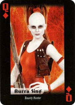 2007 Star Wars Fan Club Star Wars Heroes and Villains Playing Cards #Q♦ Aurra Sing Front