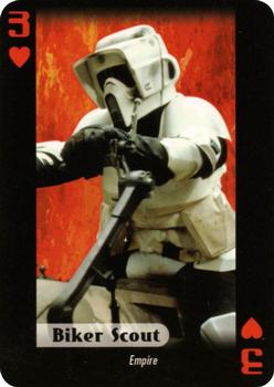 2007 Star Wars Fan Club Star Wars Heroes and Villains Playing Cards #3♥ Biker Scout Front