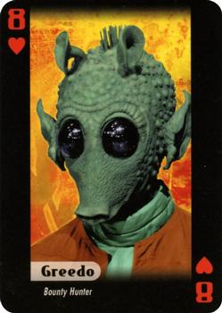 2007 Star Wars Fan Club Star Wars Heroes and Villains Playing Cards #8♥ Greedo Front