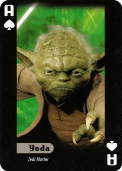 2007 Star Wars Fan Club Star Wars Heroes and Villains Playing Cards #A♠ Yoda Front