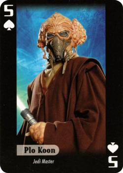 2007 Star Wars Fan Club Star Wars Heroes and Villains Playing Cards #5♠ Plo Koon Front