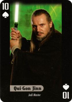 2007 Star Wars Fan Club Star Wars Heroes and Villains Playing Cards #10♠ Qui-Gon Jinn Front