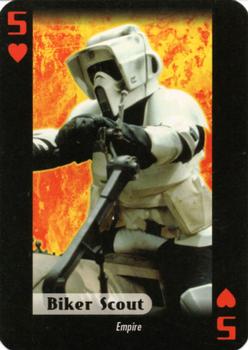 2007 Cartamundi Star Wars Villains Playing Cards #5♥ Biker Scout Front