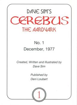 2020 Cerebus The Aardvark #1 No. 1 December, 1977 Back