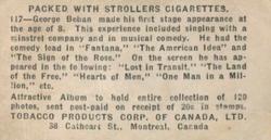 1922 Tobacco Products Corp Film Stars (C142) #117 George Beban Back