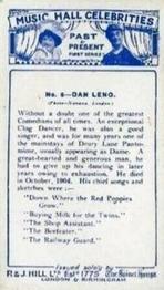 1930 R&J. Hill Music Hall Celebrities Past and Present (Small) #6 Dan Leno Back