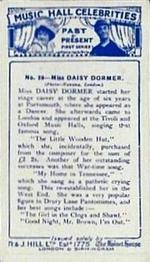 1930 R&J. Hill Music Hall Celebrities Past and Present (Small) #29 Daisy Dormer Back