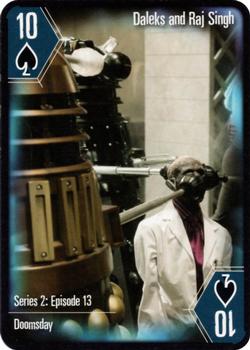 2004 Cartamundi Doctor Who Playing Cards #10♠ Daleks and Raj Singh Front
