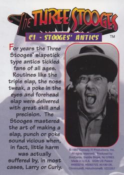 1997 DuoCards The Three Stooges - Chromium Antics #C1 Stooges' Antics Back