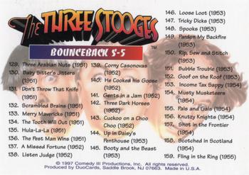 1997 DuoCards The Three Stooges - Bounceback #S-5 Hula-La-La / Titles 129-158 Back