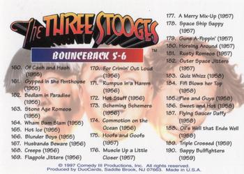1997 DuoCards The Three Stooges - Bounceback #S-6 A Merry Mix-up / Titles 160-190 Back