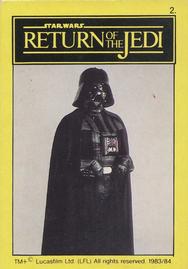 1983 Monty Fabrieken Return of the Jedi Mini Cards #2 Darth Vader Front