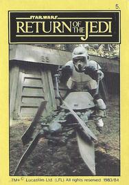 1983 Monty Fabrieken Return of the Jedi Mini Cards #5 Scout Trooper Front
